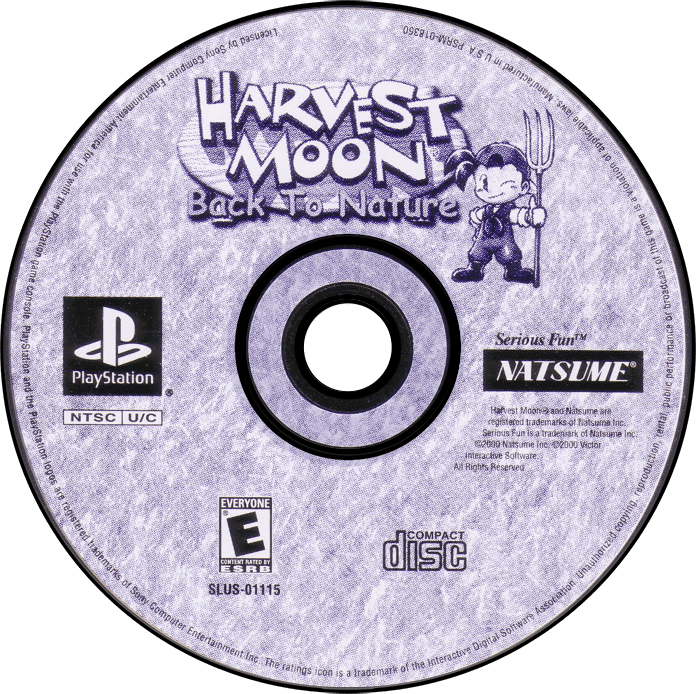 Harvest Moon Back to Nature back cover for Playstation